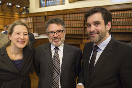 8-Federal Justice Department Legal Advisor Catherine Chevrier, New Federation House Vice President Denis Daigneault and Law Professor Benjamin Berger 